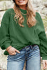 Blackish Green Loose Patchwork Crewneck Plus Size Sweatshirt