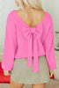 Bonbon Festive Bow Backless Bubble Sleeve Sweater