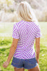Khaki Checkered Print Mock Neck Mesh T Shirt