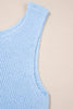 Beau Blue Horizontal Ribbing Patchwork Swing Sweater Tank
