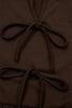 Coffee Plus Size Solid Color Bow Tie Peplum Tank Top