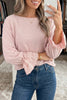 Gossamer Pink Ruffle Sleeve Long Sleeve Loose Pullover Top