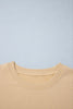 Parchment Solid Color Long Sleeve Top Split Skort 2pcs Outfit