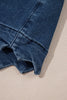 Sail Blue Scalloped Hemline Acid Wash High Waist Denim Shorts