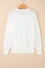 White Sequined GAME DAY Graphic Round Neck Sweater