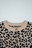 Orange Leopard Drop Shoulder Chunky Knitted Cardigan Sweater