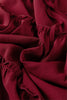 Fiery Red Black Frill Tiered Drawstring Waist Maxi Skirt