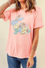 Pink Vibrant Easter Bunny Patchwork Printed T Shirt