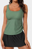 Mist Green Scoop Neck Adjustable Tankini and Matching Skort Bathing Suit