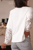White Lace Long Sleeve Insert Drop Shoulder Tee