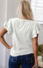 White Layered Ruffle Short Sleeve Round Neck Top