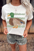 White Western Duck Graffiti Print T-Shirt