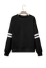Black Varsity Striped Detail Drop Shoulder Oversized Sweatshirt