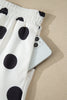 White Polka Dot Short Sleeve Top Casual Skort 2pcs Outfit