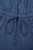 Ashleigh Blue Knit Open Back Cap Sleeve Drawstring Romper