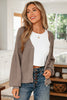 Light Pink Mixed Texture Knit Button V Neck Sweater Cardigan