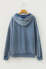 Black Half Zip Kangaroo Pocket Mineral Wash Baggy Hoodie