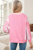 Bonbon 2-tone Color Block Patchwork Drop Shoulder Sweatshirt