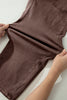 Coffee Solid Color Square Patch Pocket Ankle-length Barrel Jeans