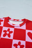 Red Dotted Heart Festive Valentine Blouse