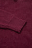 Burgundy Lace Bowknot Asymmetric Neck Sweater