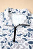 Multicolour Plus Camouflage Print Quarter Zip Kangaroo Pocket Pullover Sweatshirt