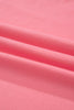 Peach Blossom Solid Color Raw Seam Detail Ruffle Hem Plus Size T Shirt