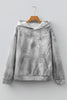Gray Camouflage Woodland Print Oversized Sporty Hoodie