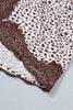 Brown Cheetah Print Trim Split Long Western Skirt