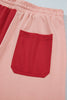 Beau Blue Raw Seam Colorblock Wide Leg Ankle Length Casual Pants