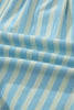 Rose Stripe Elastic Waist Ruffle Trim Casual Shorts
