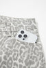Gray Leopard Frayed Edge Wide Leg High Waist Jeans
