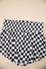 Black Checkerboard T Shirt and High Waist Skorts 2 Piece Outfit