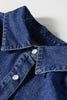 Ashleigh Blue Denim Shirt Collar Long Sleeve Flared Mini Dress
