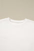 White Color Block Patchwork Drop Shoulder Pullover Casual Shorts 2pcs Outfit