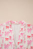 Pink Full Zip Cinched Waist Sleeveless Bow Mini Dress