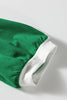 Bright Green Varsity Striped Accent Contrast Crew Neck Long Sleeve T Shirt