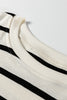Black Stripe Ribbed Trim Button Cuff Long Sleeve Top Midi Skirt 2pcs Outfit