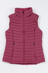 Black Plush Collared Quilted Zipped Puffer Vest