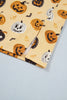 Orange Long Sleeve Ruffle Pumpkin Face Print Two Piece Lounge Set