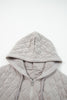 Gray Quilted Quarter Zip Plus Size Hoodie