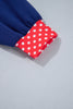 Tomato Red Polka Dot Letter Print Contrast Trim Mock Neck Sweatshirt