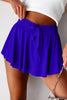 Dark Blue Drawstring High Waist Lined Tennis Skorts