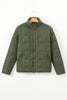 Green Zip-Up Pocket Quilted Jacket