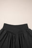 Black Crossed Waist Tiered Flowy Shorts