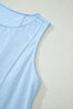 Pink Stitched Detail Loose Tank Top Cotton 2pcs Short Set