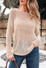 Smoke Gray Crochet Hollow-out Jumper Top Sweater