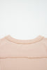 Green Bay Twist Ribbed Exposed Seam Detail Long Sleeve Loose Top