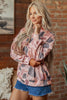 Sky Blue Camouflage Western Style Pullover Sweatshirt