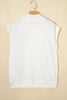 Black Solid Color High Neck Cap Sleeve Loose Top